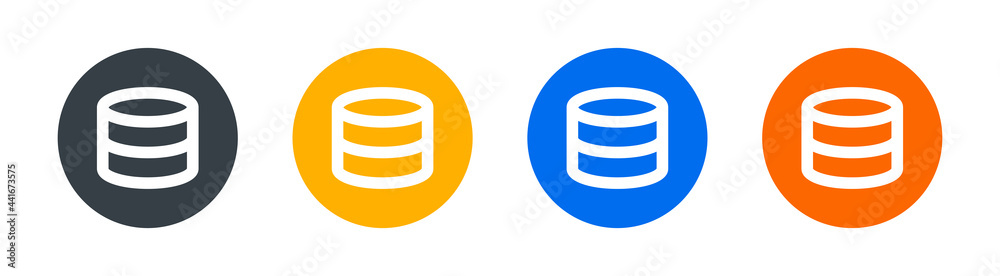Poster Database storage icon vector isolated on white background. 
