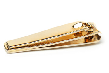 Nail clippers on white background 
