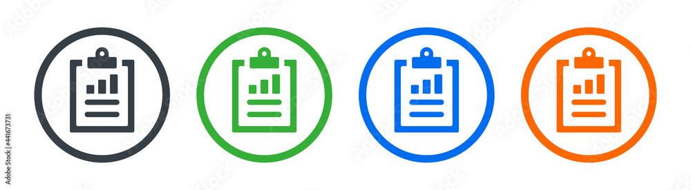 Poster Audit, financial report and research. Document of analyze with chart of data result on clipboard icon vector illustration. Business report concept