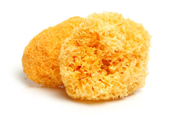 Tremella fuciformis on white background 