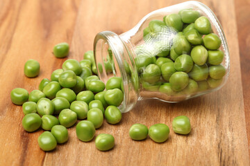 Fresh peas isolated on white background 