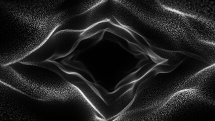 Fototapeta premium Abstract particles tunnel. Glowing wormhole background