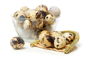 quail eggs in a basket