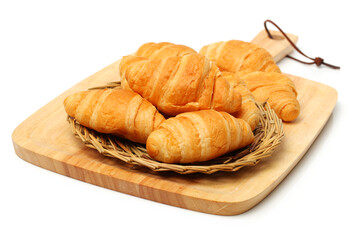Fresh croissants isolated on white background 