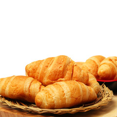Fresh croissants isolated on white background 