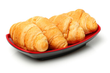 Fresh croissants isolated on white background 
