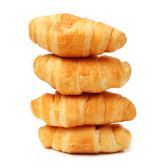 Fresh croissants isolated on white background 