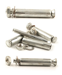 Expansion screw high strength industrial on white background 