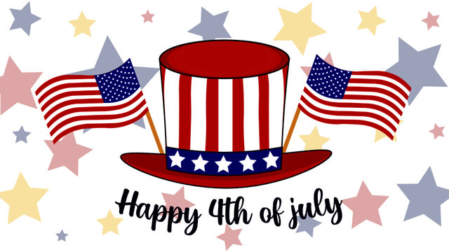 Happy 4th Of July Abraham Lincoln Hat Background