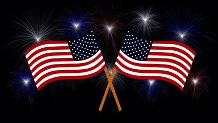 happy 4th of july usa flag background © enrique