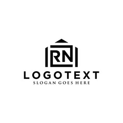 LETTER RN HOME LODGING MODERN LOGO TEMPLATE