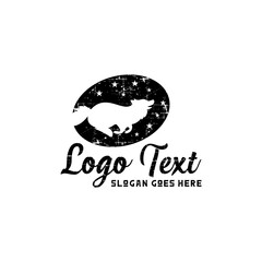 WOLF NIGHT IN THE SKY LOGO TEMPLATE