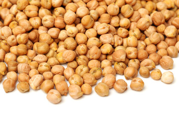 chickpeas on white background