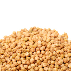chickpeas on white background