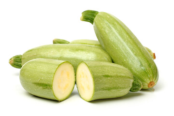 zucchini courgette isolated on white background 