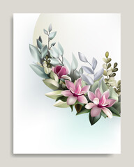 brochure template with flora framing 
