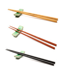 Chopsticks on white background 