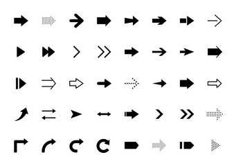 色々なフォルムの矢印　アイコン　セット