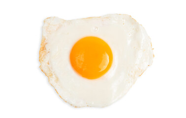 Fried egg isolated on white background.clippingpath. 