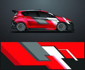 Car Wrap Racing Design Vector. Graphic background designs for vehicle .
