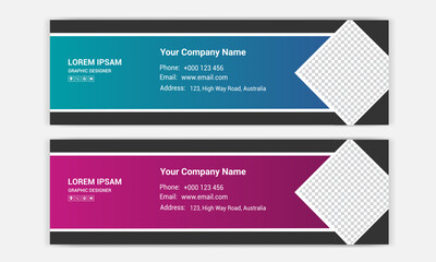 Fototapeta premium Email signature template design. 