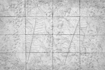 tiles wall of marks leaf or marks of leaf on the concrete wall texture background.