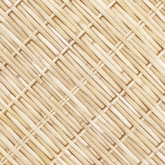 old grungy thai handcraft of bamboo weave pattern fence.