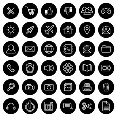 website icon set, business card icon set, contact us icon set vector sign symbol