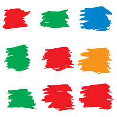 Yellow Brushes Acrylic. Green Ink Collection. Blue Stroke Background. Brushstroke Scratch. Watercolor Square. Grungy Graffiti. Paintbrush Abstract. Dirty Collection.