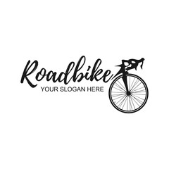 Design template vector of a road bike for an icon, logo or emblem of bicycle and recreational sports content