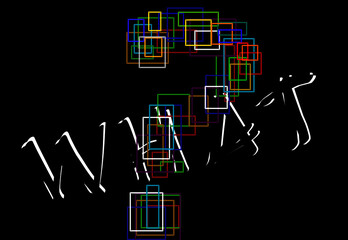 Vector question mark symbol on black background