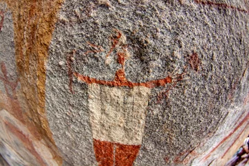 Fotobehang 20000 years old rock art of a human with six fingers. In Laas Geel, Somaliland, Africa © Yz-Wu