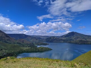 lake and mountains