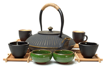 tea canister on white background 