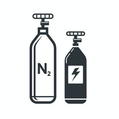 nitrogen tube illustration, nitrogen tank icon.