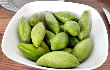 pile of parval or Pointed gourd in a white bowl