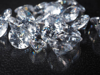Close up shoot of shiny diamonds