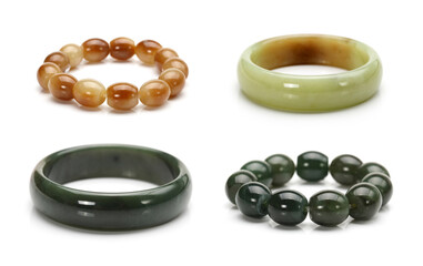 jade bracelet on white background  © zcy