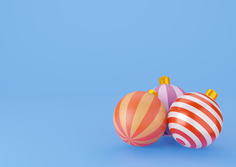 Christmas Ball on Blue Background