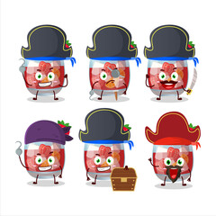 Cartoon character of glass of sangria with various pirates emoticons