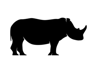 Obraz na płótnie Canvas Rhino Silhouette. Isolated Vector Animal Template for Logo Company, Icon, Symbol etc