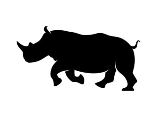 Rhino Silhouette. Isolated Vector Animal Template for Logo Company, Icon, Symbol etc