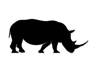 Rhino Silhouette. Isolated Vector Animal Template for Logo Company, Icon, Symbol etc