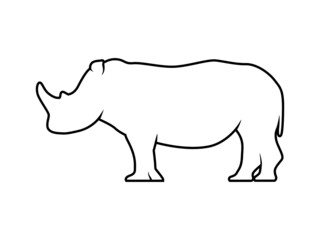 Rhino Silhouette. Isolated Vector Animal Template for Logo Company, Icon, Symbol etc