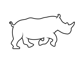 Rhino Silhouette. Isolated Vector Animal Template for Logo Company, Icon, Symbol etc