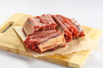 Raw beef ribs for cooking