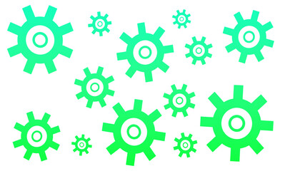 Gear pattern green silhouette design