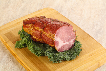 Delicous pork cured meat isolated