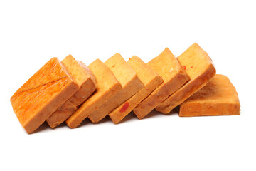 Tofu on white background 