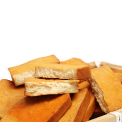 Tofu on white background 